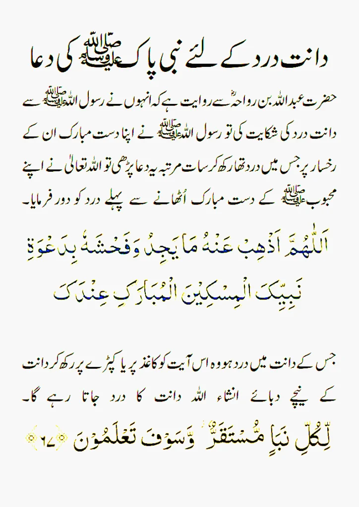 Dant ke Dard ki Dua - Islam Answer